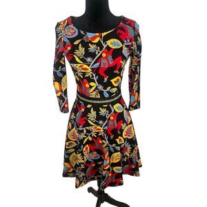 TRAFFIC PEOPLE FIT & FLARE MONKEY‎ PRINTED DRESS WOMENS SIZE SMALL